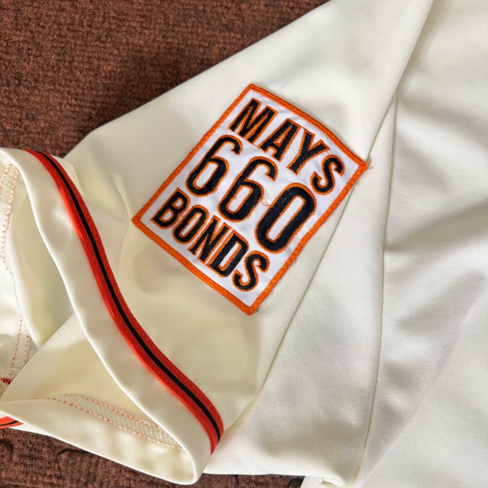 Vintage rare Mitchell & Ness SF Giants Jersey Mays 660 Bonds Patch Cream Size 60 - Picture 5 of 14